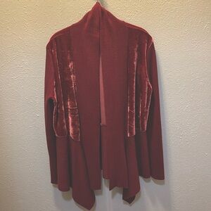 89th And Madison Burgundy Wine Draped Cardigan Sweater Women’s Size Large